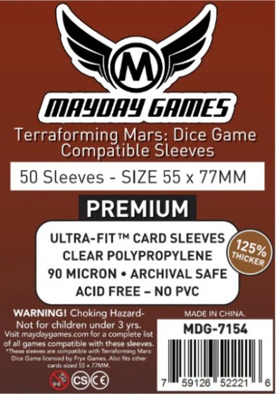 Terraforming Mars Dice Game Premium Sleeves (55x77mm)