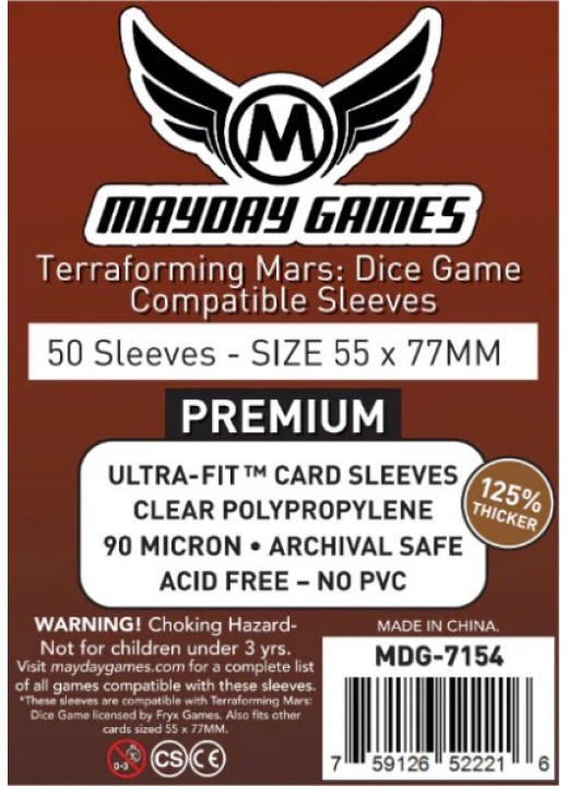 Terraforming Mars Dice Game Premium Sleeves (55x77mm)