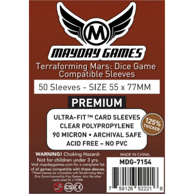 Terraforming Mars Dice Game Premium Sleeves (55x77mm)